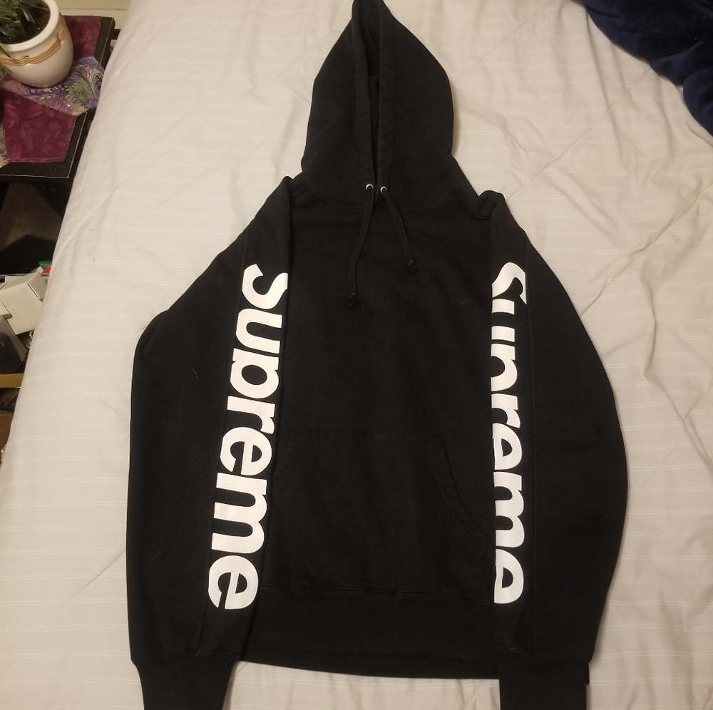 SUPREME sideline hooded sweatshirt medium black